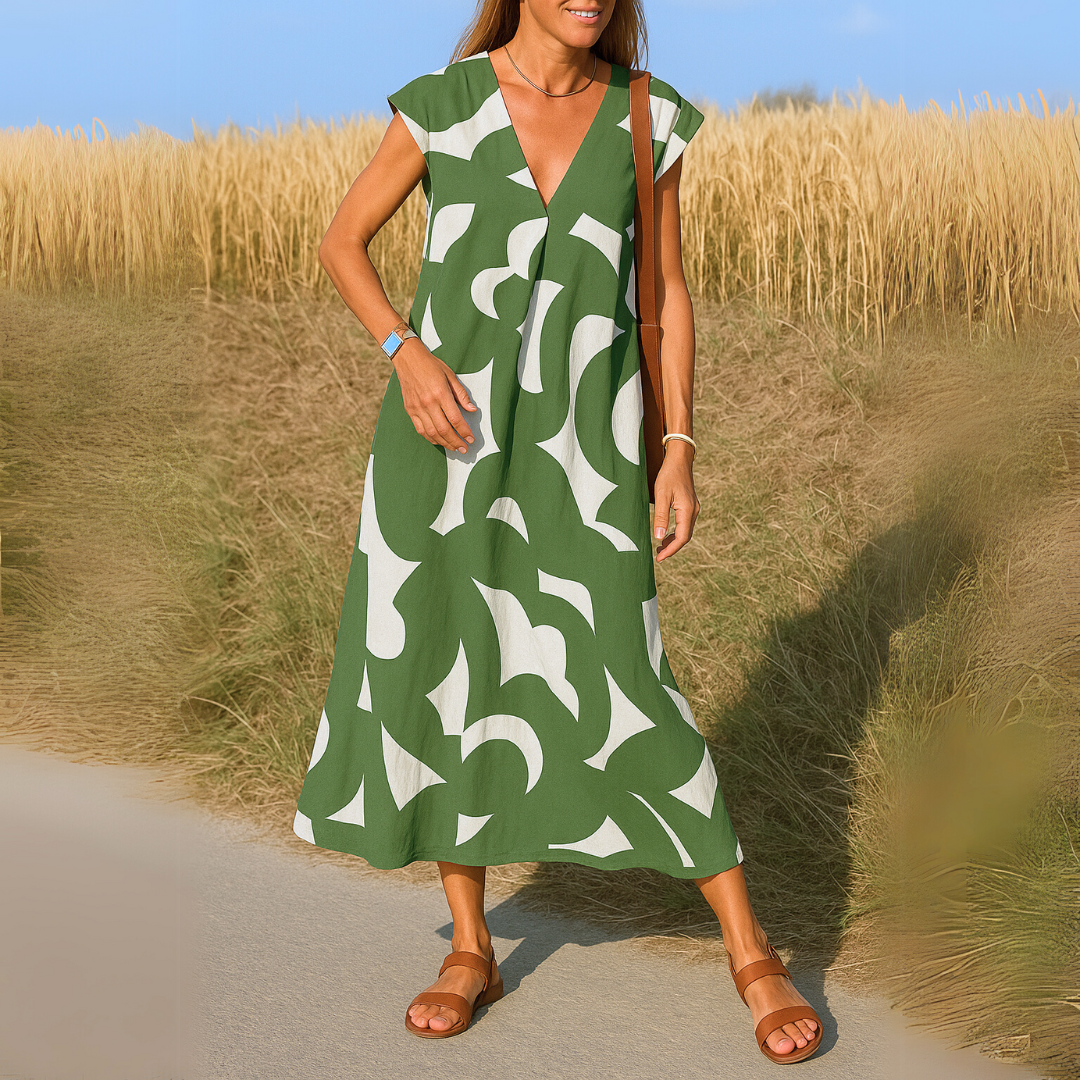 Magda - Vestido fluido com decote V