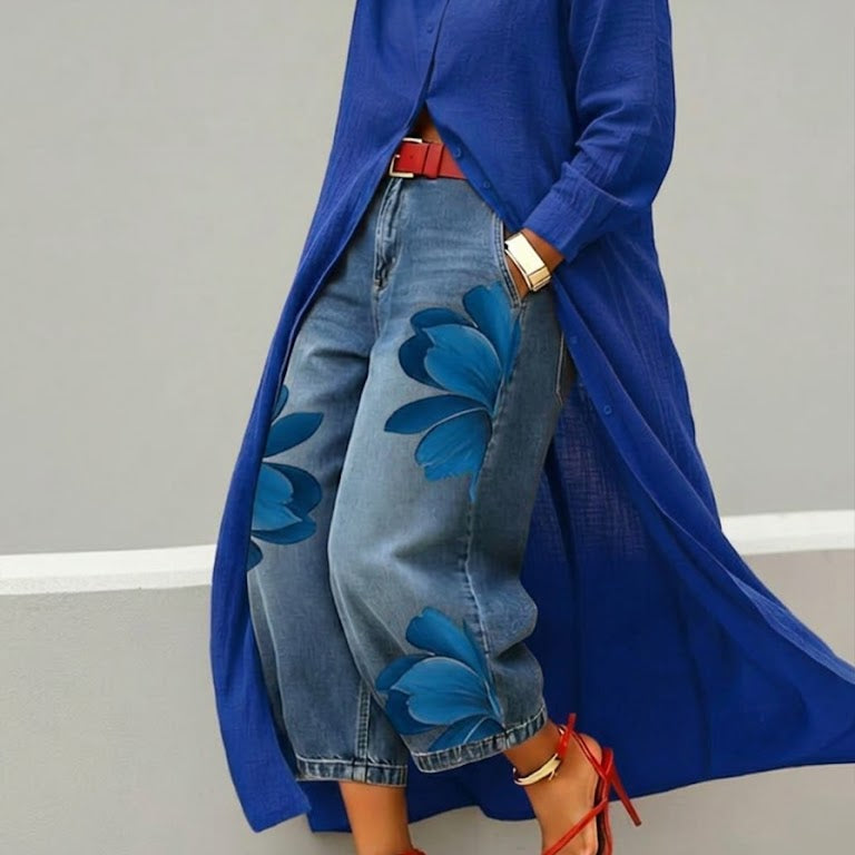 Marilou | Vestido de Linho & Conjunto de Denim Floral