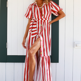 Comporta Dress Stripes Red