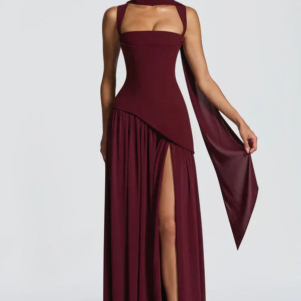 ZAFIRA | Vestido longo efeito laqueado