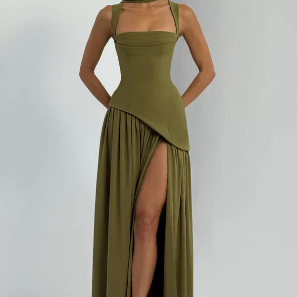 ZAFIRA | Vestido longo efeito laqueado